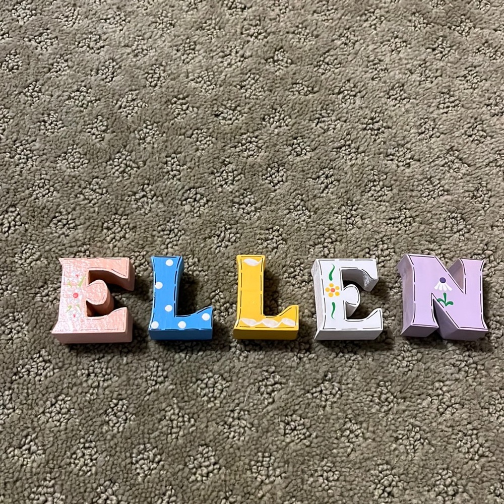 Beautiful wooden letters: “ELLEN” - vintage